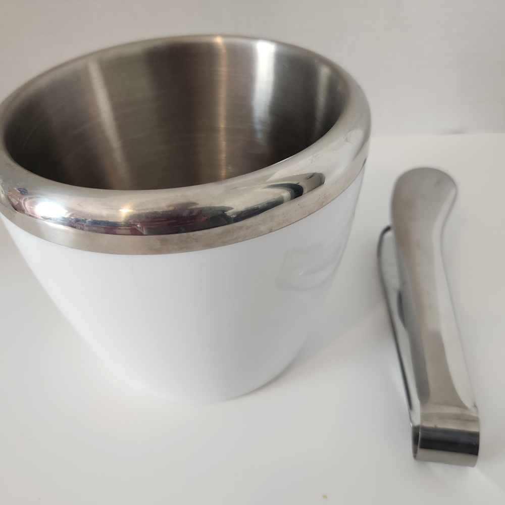 Cadamoda Stainless Steel Ice Bucket with Tongs